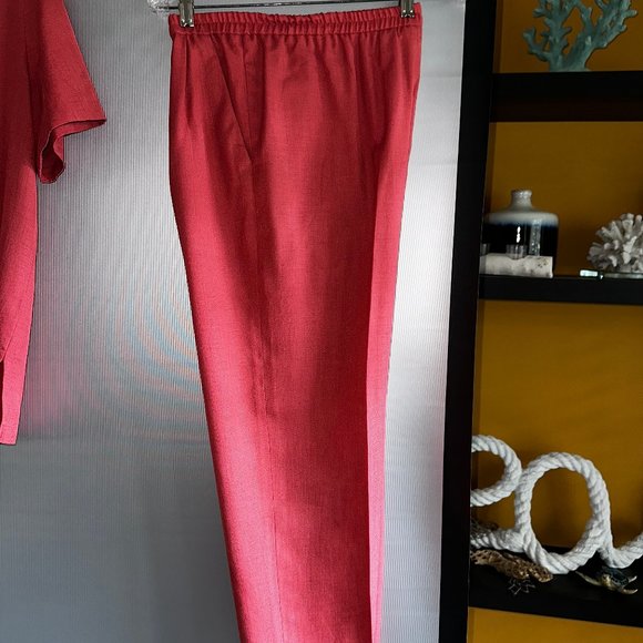 Vintage Patchington 3 pc Set seashell coral pink Jacket Pants Top sz S small - Picture 7 of 15